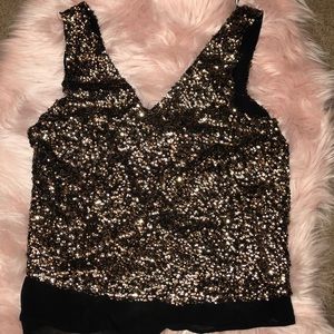Black and gold sequins blouse
